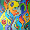 Dazzling World I- Oil - 24" x  24"